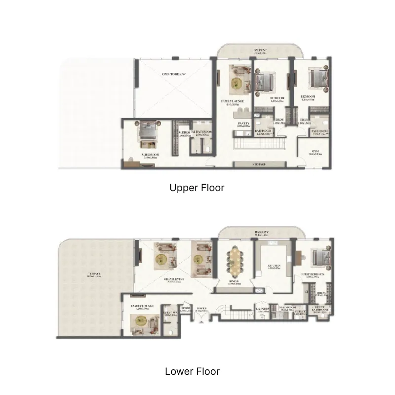 Rotana Residences North Tower 4 bed floor plan, 5,348 sqft