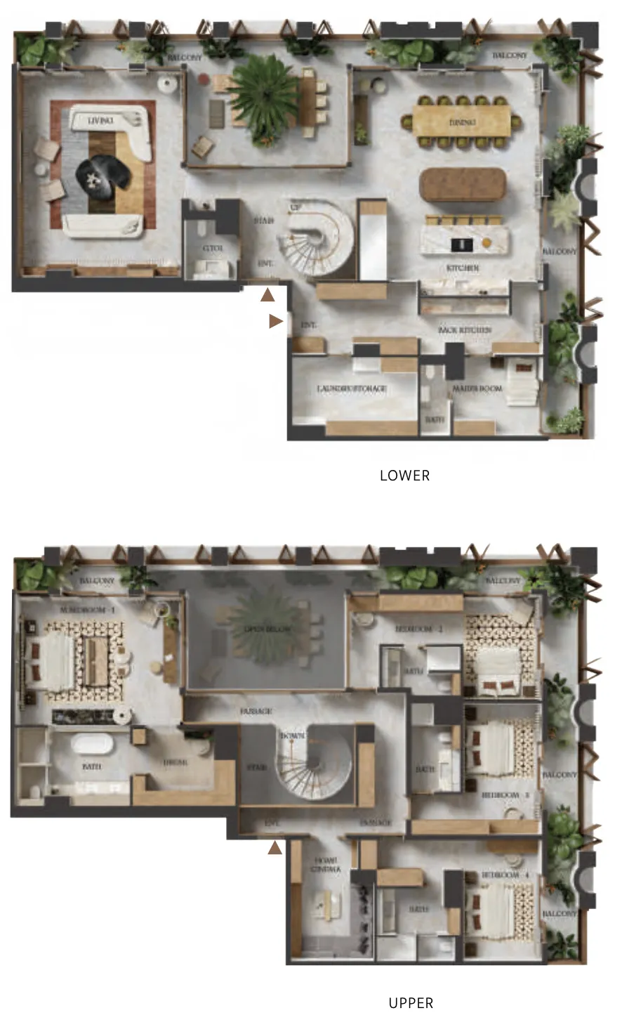 Elire Managed by LUX 4 bed floor plan, 5,389 sqft