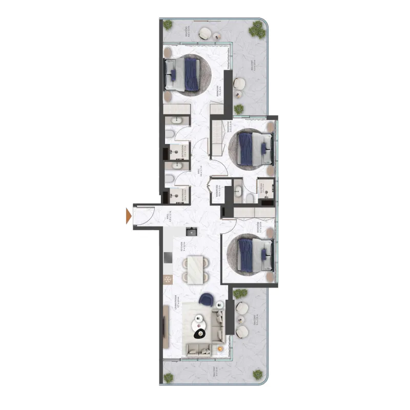 Wadi Hills 3 bed floor plan, 1,435 sqft