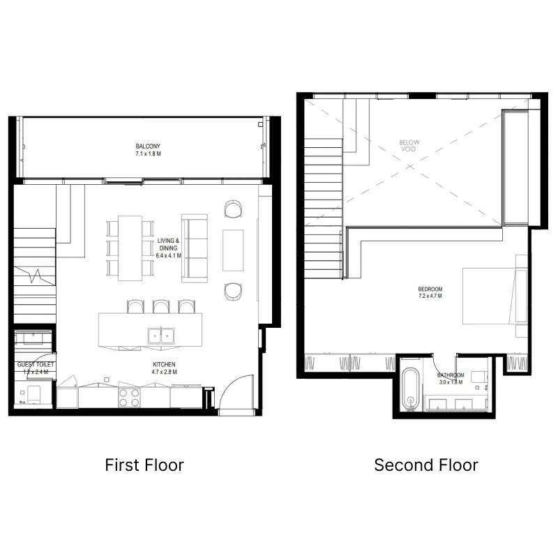 il teatro Residences 1 and 2 2 bed floor plan, 2,250 sqft