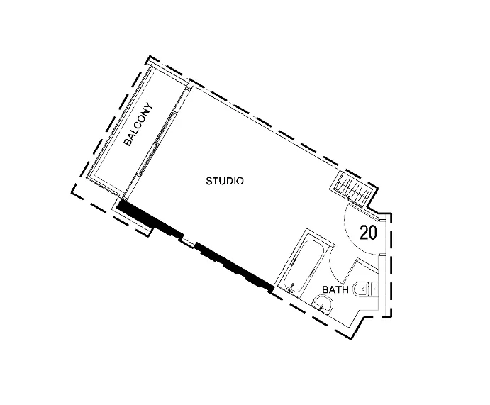 Damac Hills 2 - Hotel Edge by Rotana Studio floor plan, 356 sqft