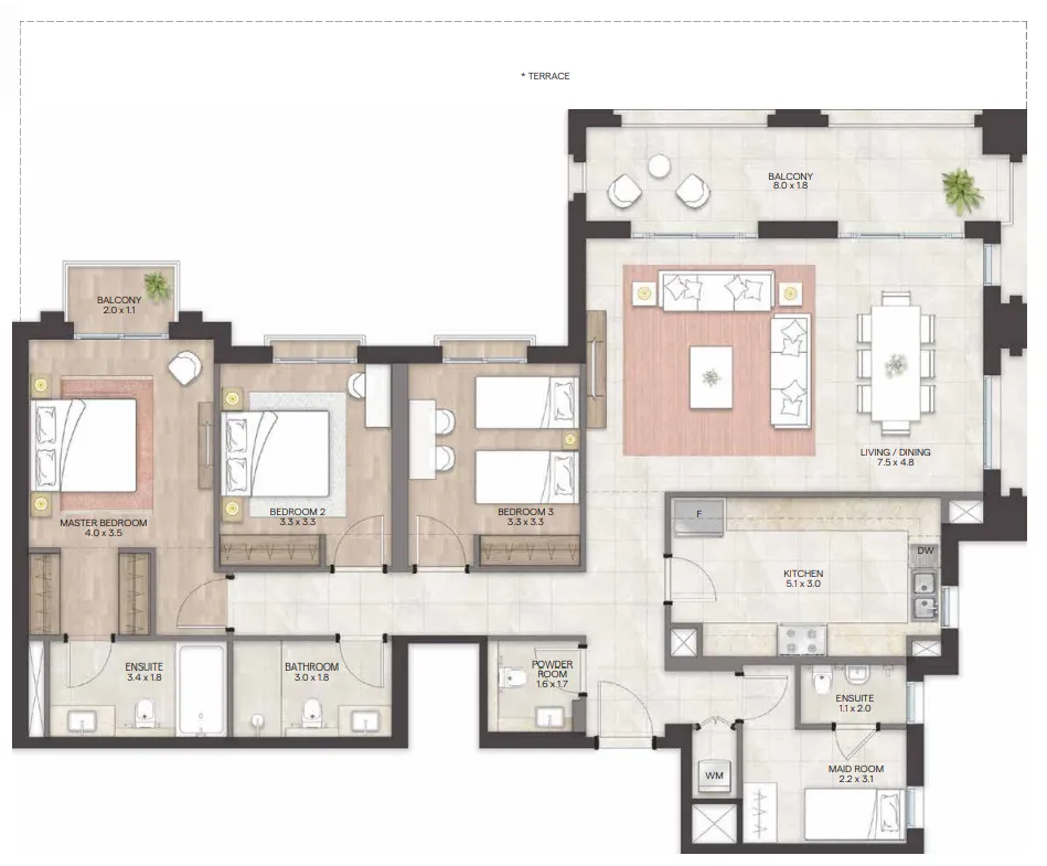 Bloom Living - Granada 3 bed floor plan, 1,795 – 1,805 sqft