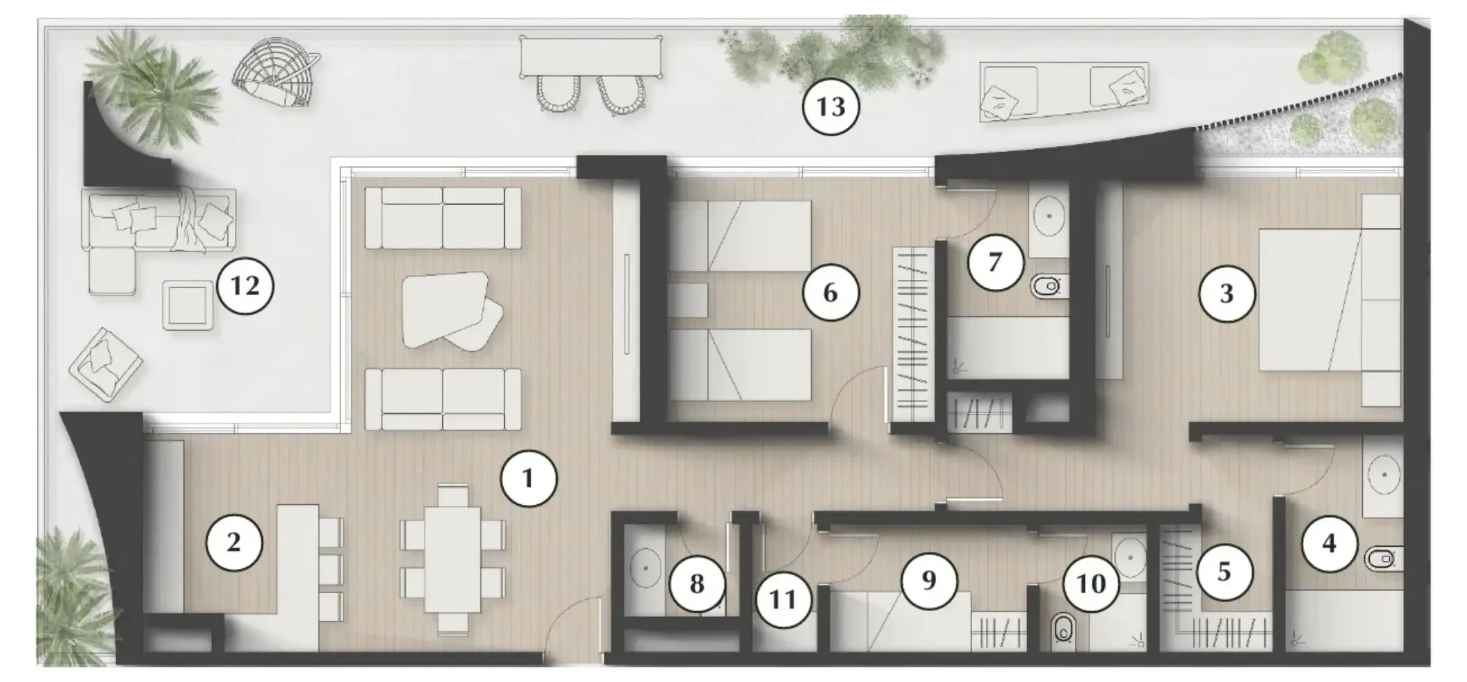 Lunaya Terraces 2 bed floor plan, 1,880 sqft