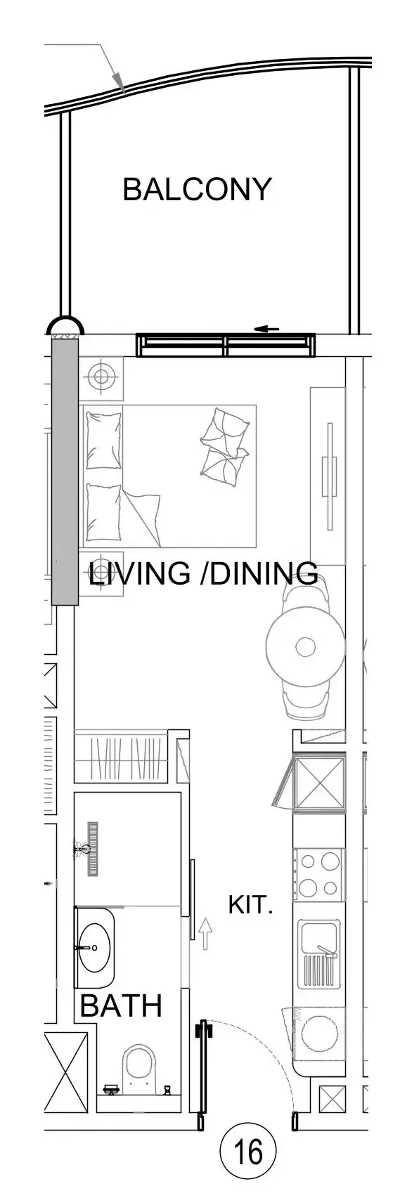 Damac Lagoons Views Phase 3 Studio floor plan, 405 sqft