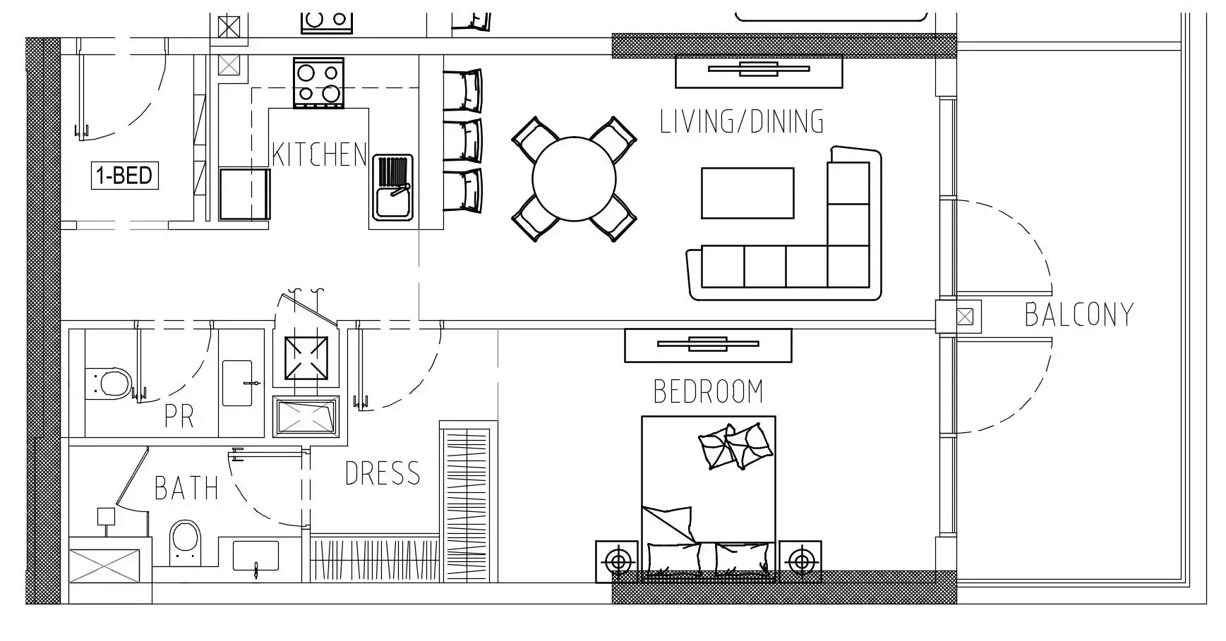 Damac Riverside Views 1 bed floor plan, 946 sqft