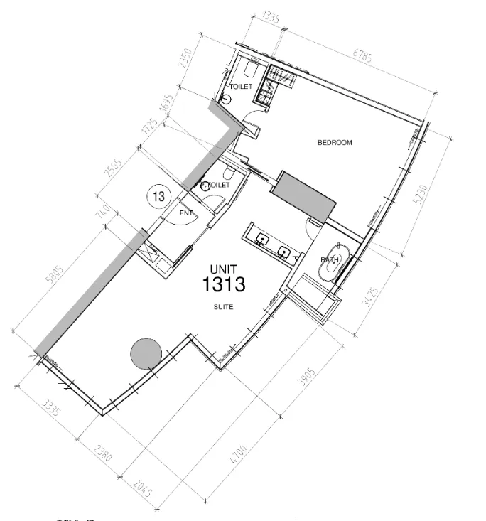 Damac Towers by Paramount 1 bed floor plan, 1,155 sqft