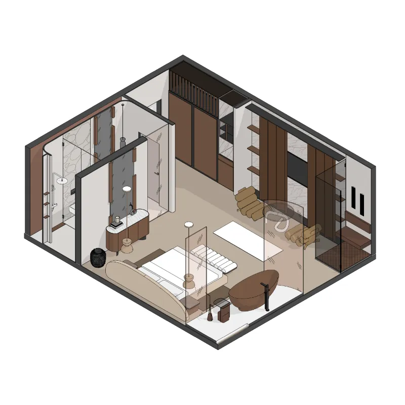 Body Sense 1 bed floor plan, 538 sqft