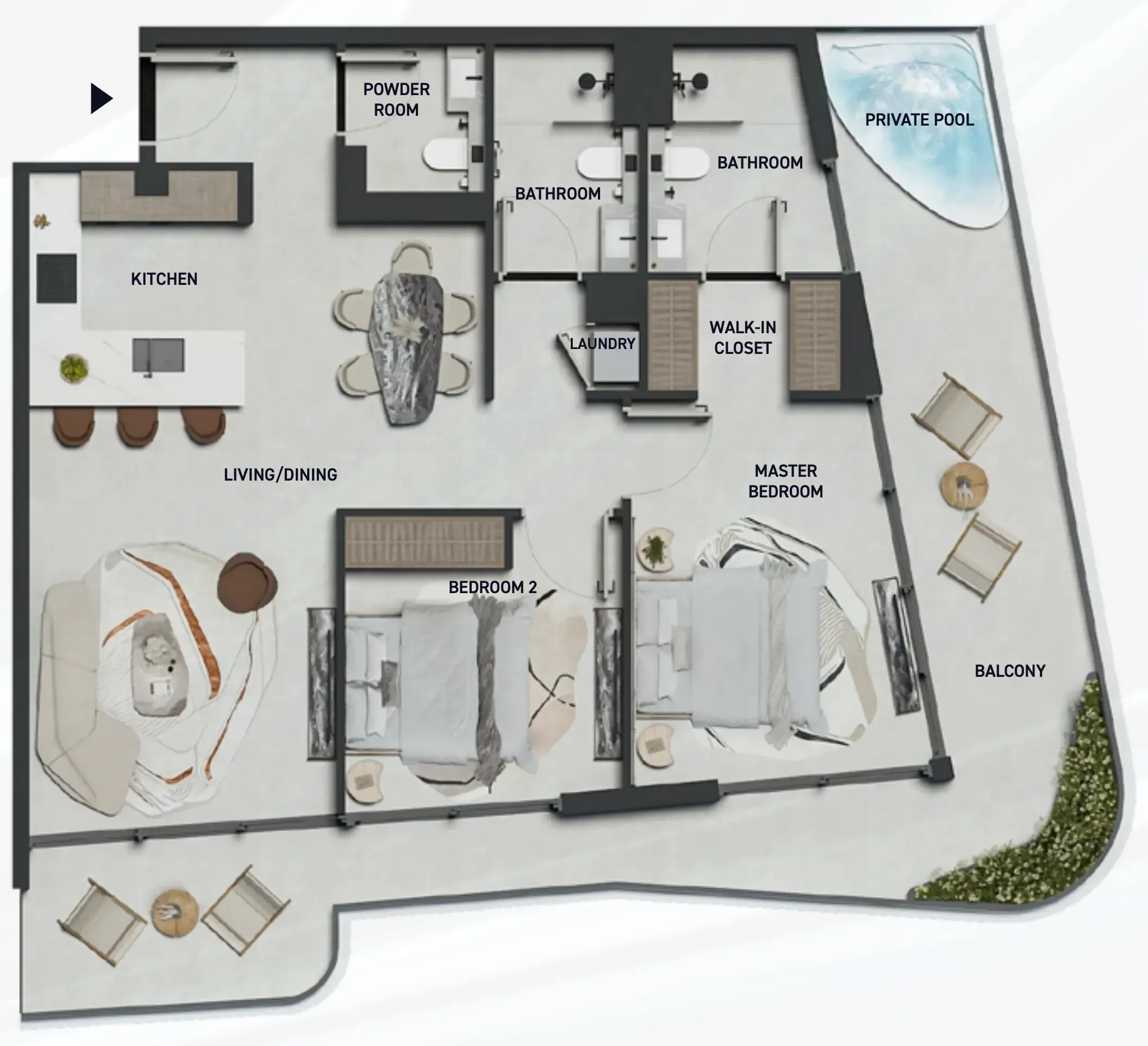 Hadley Heights 2 2 bed floor plan, 1,389 sqft