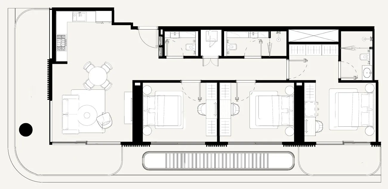 Azizi Abraham 3 bed floor plan, 1,408 sqft