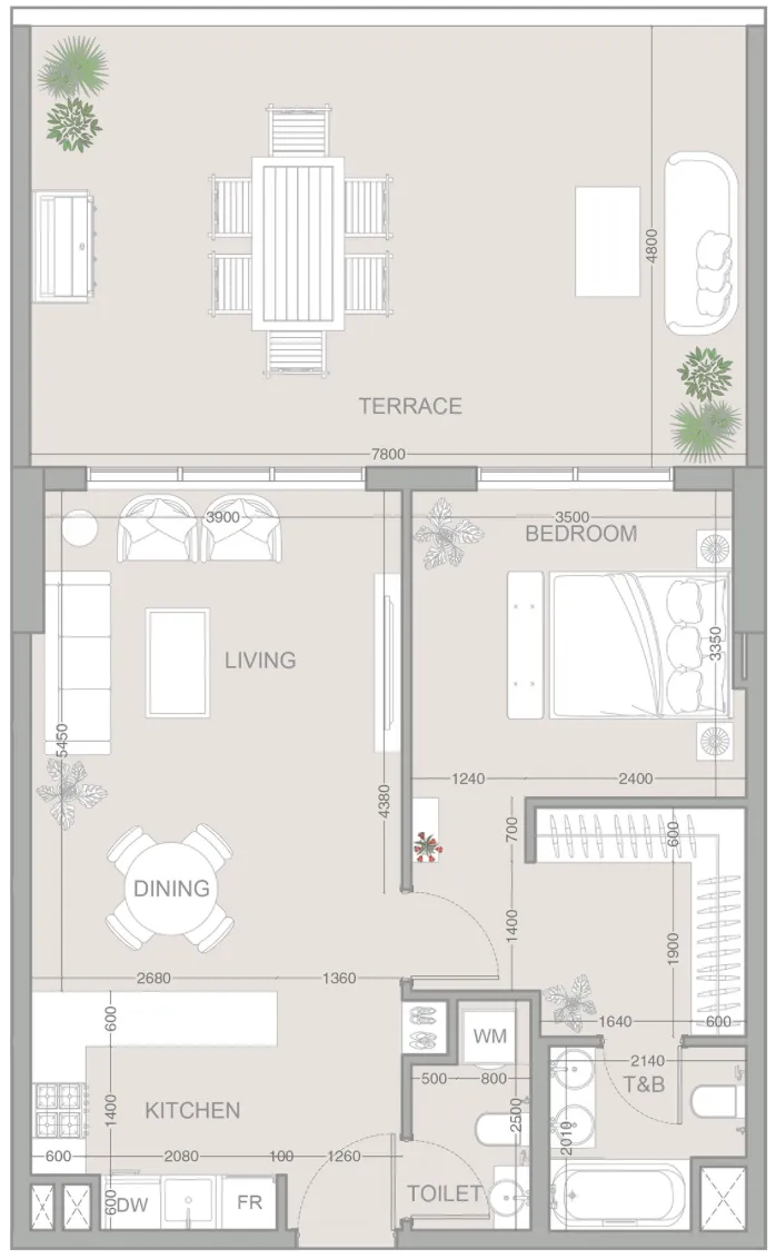 V1STARA House 1 bed floor plan, 1,133 sqft