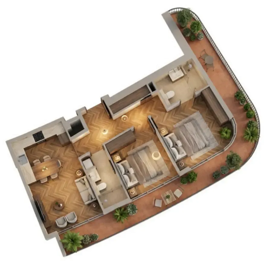 Manarina by Zenith 2 bed floor plan, 1,151 sqft