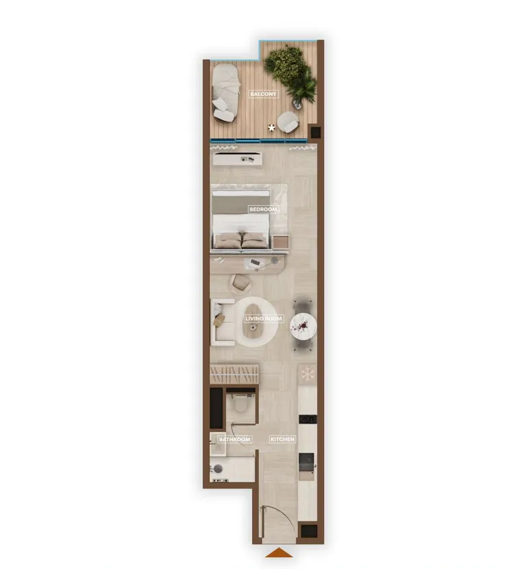 Sky Hills Astra Studio floor plan, 559 sqft