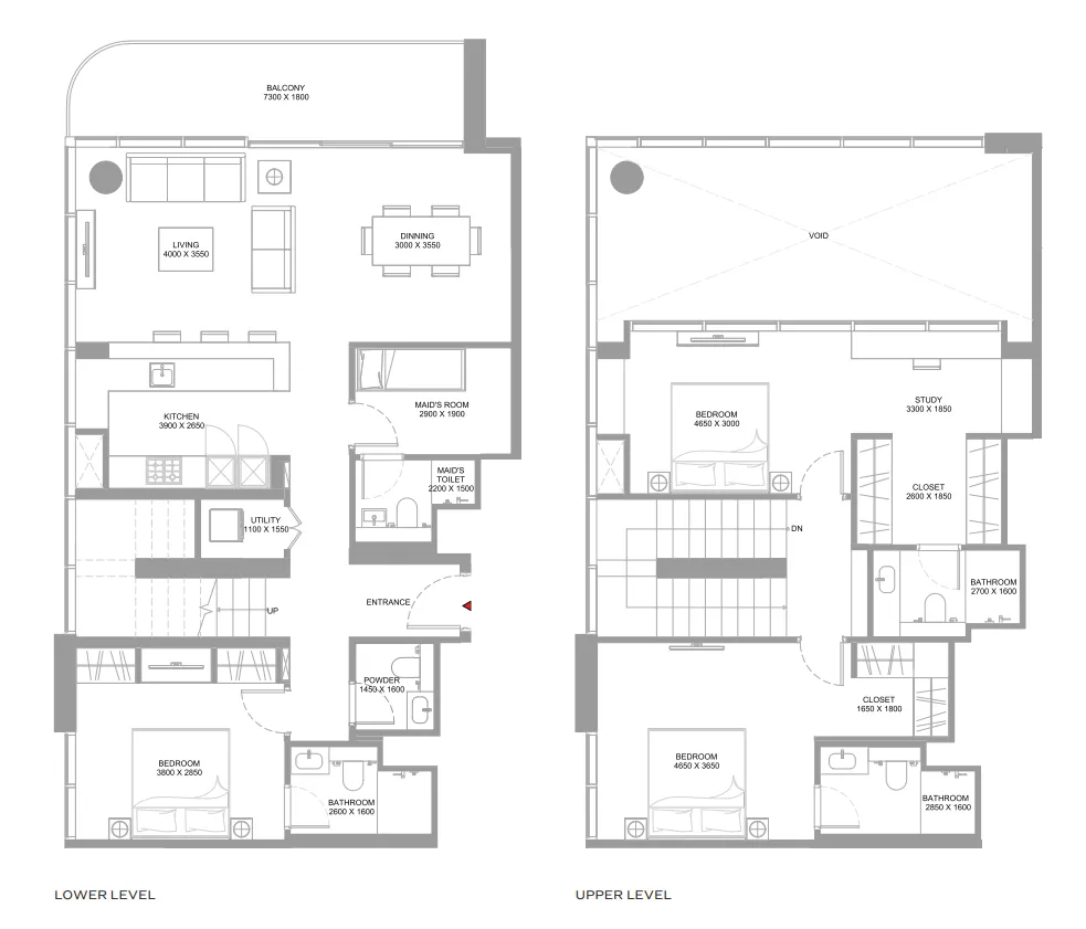 Starline Beach Residences 3 bed floor plan, 2,022 sqft