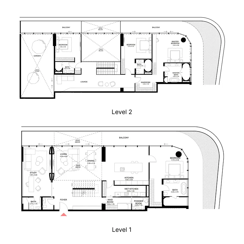 Brabus Island 4 bed floor plan, 5,239 – 6,033 sqft