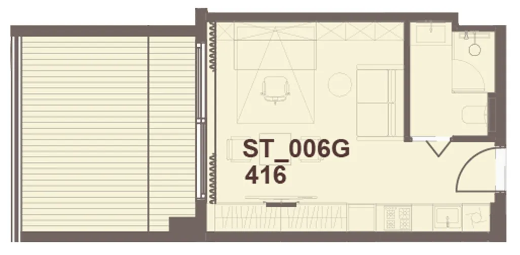 J-Haus Residence Studio floor plan, 485 sqft