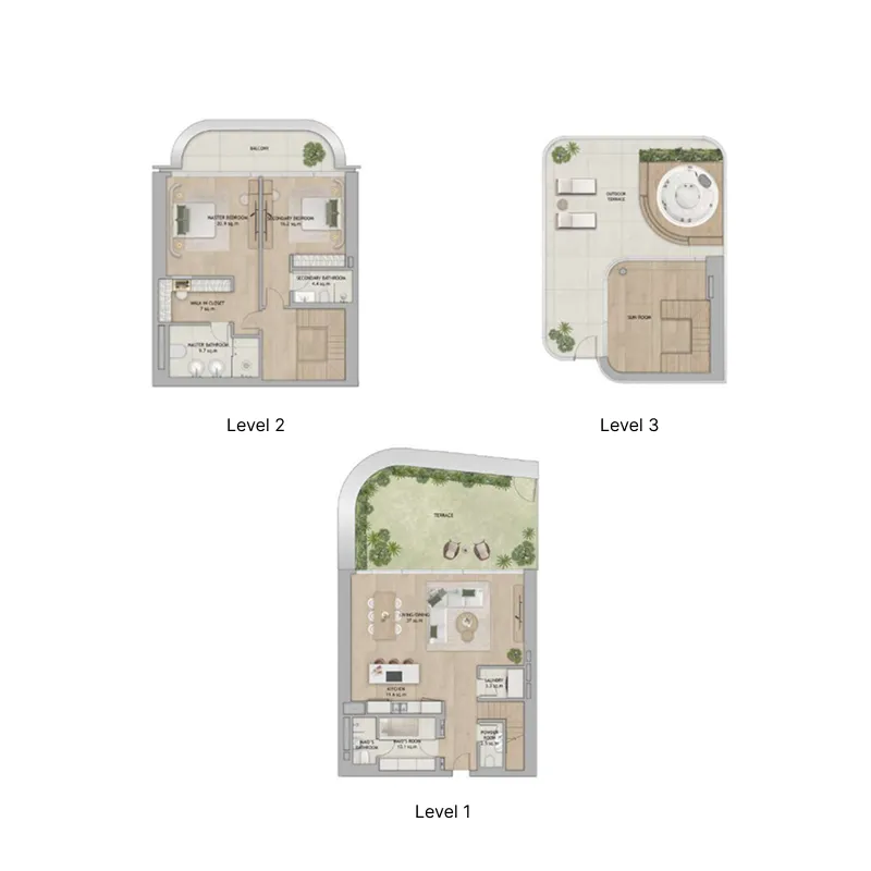 Mamsha Gardens 2 bed floor plan, 3,273 sqft