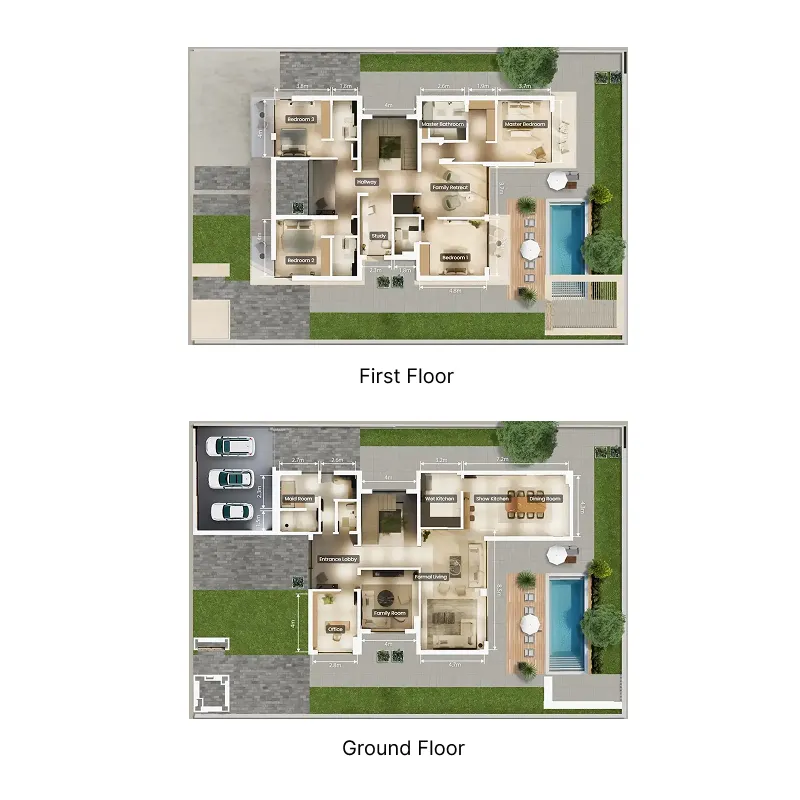 Athlon by Aldar 4 bed floor plan, 5,033 – 5,217 sqft