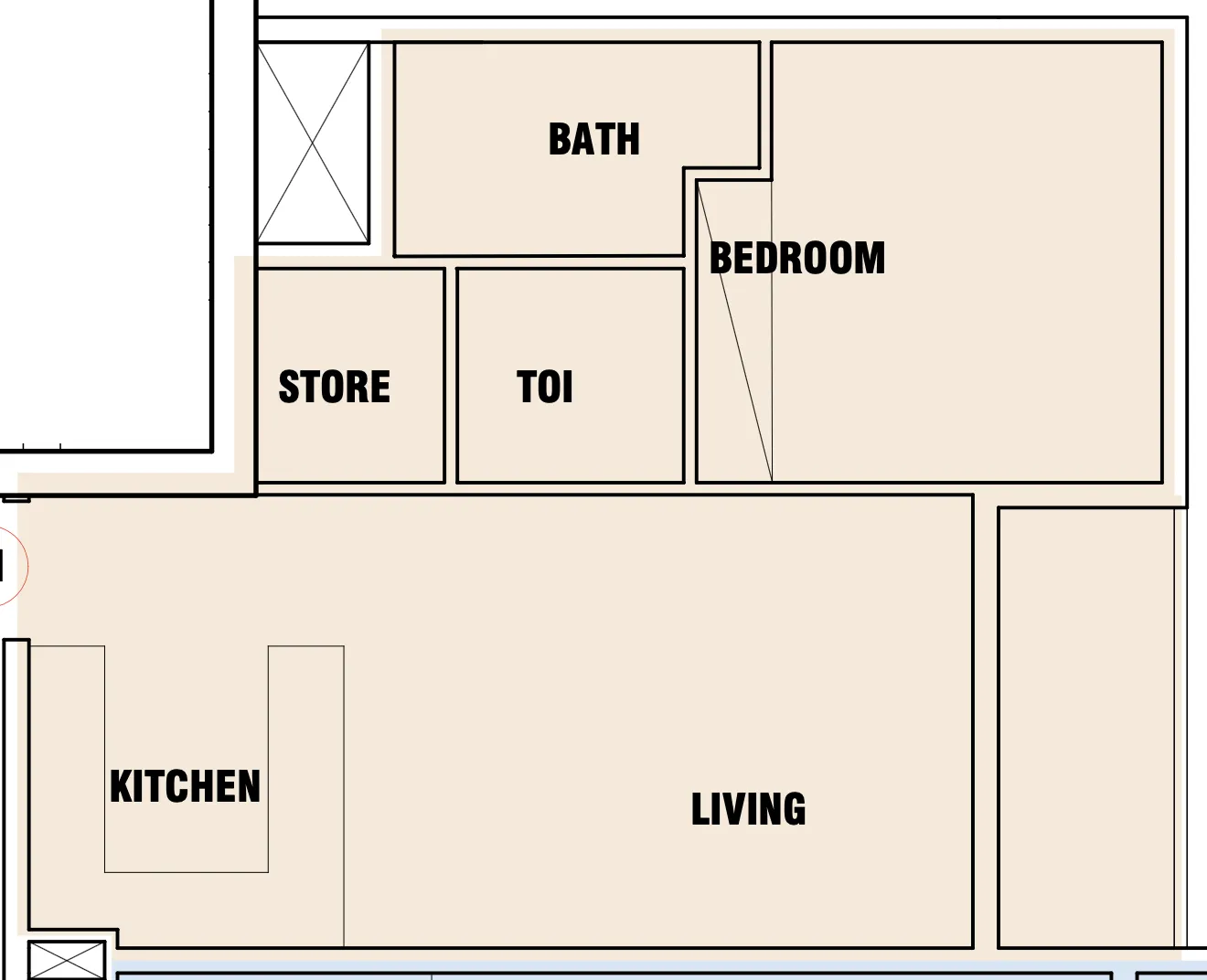 Celesto Tower 1 bed floor plan, 681 sqft