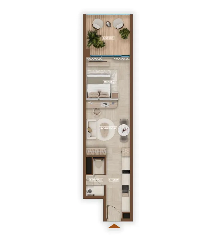 Sky Hills Astra Studio floor plan, 556 sqft