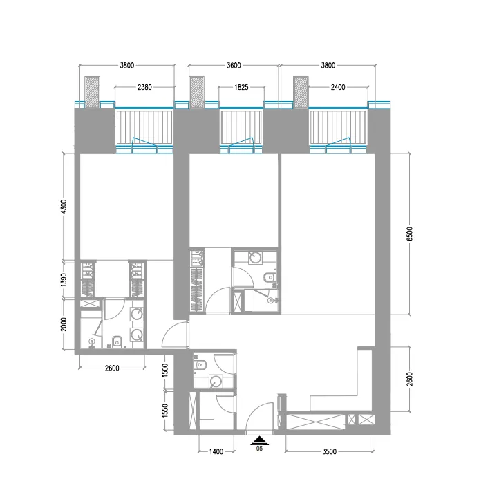 Tiger Sky Tower 2 bed floor plan, 1,439 – 1,473 sqft