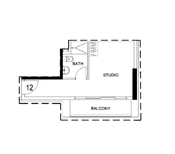 Damac Hills 2 - Hotel Edge by Rotana Studio floor plan, 371 sqft