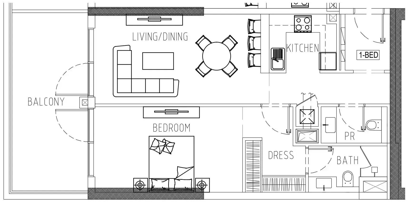 Damac Riverside Views 1 bed floor plan, 946 sqft
