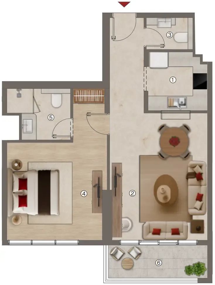 Ramada Residences by Wyndham 1 bed floor plan, 765 – 1,511 sqft