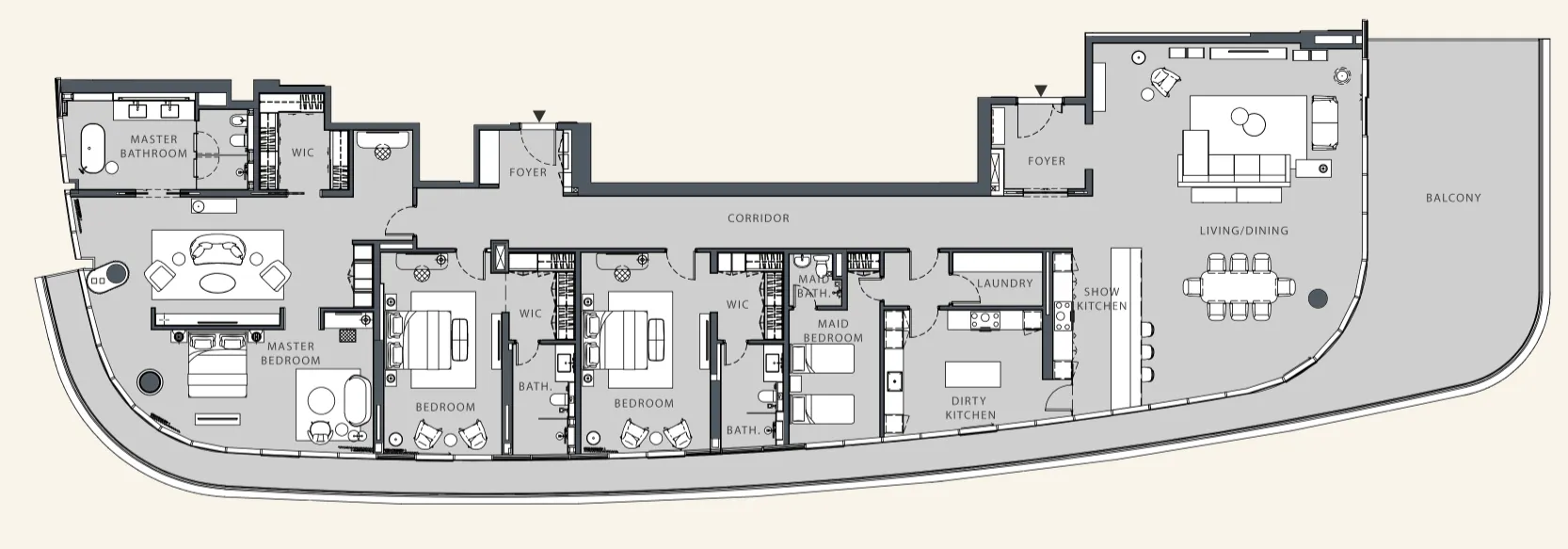 Danah Bay 4 bed floor plan, 5,273 sqft