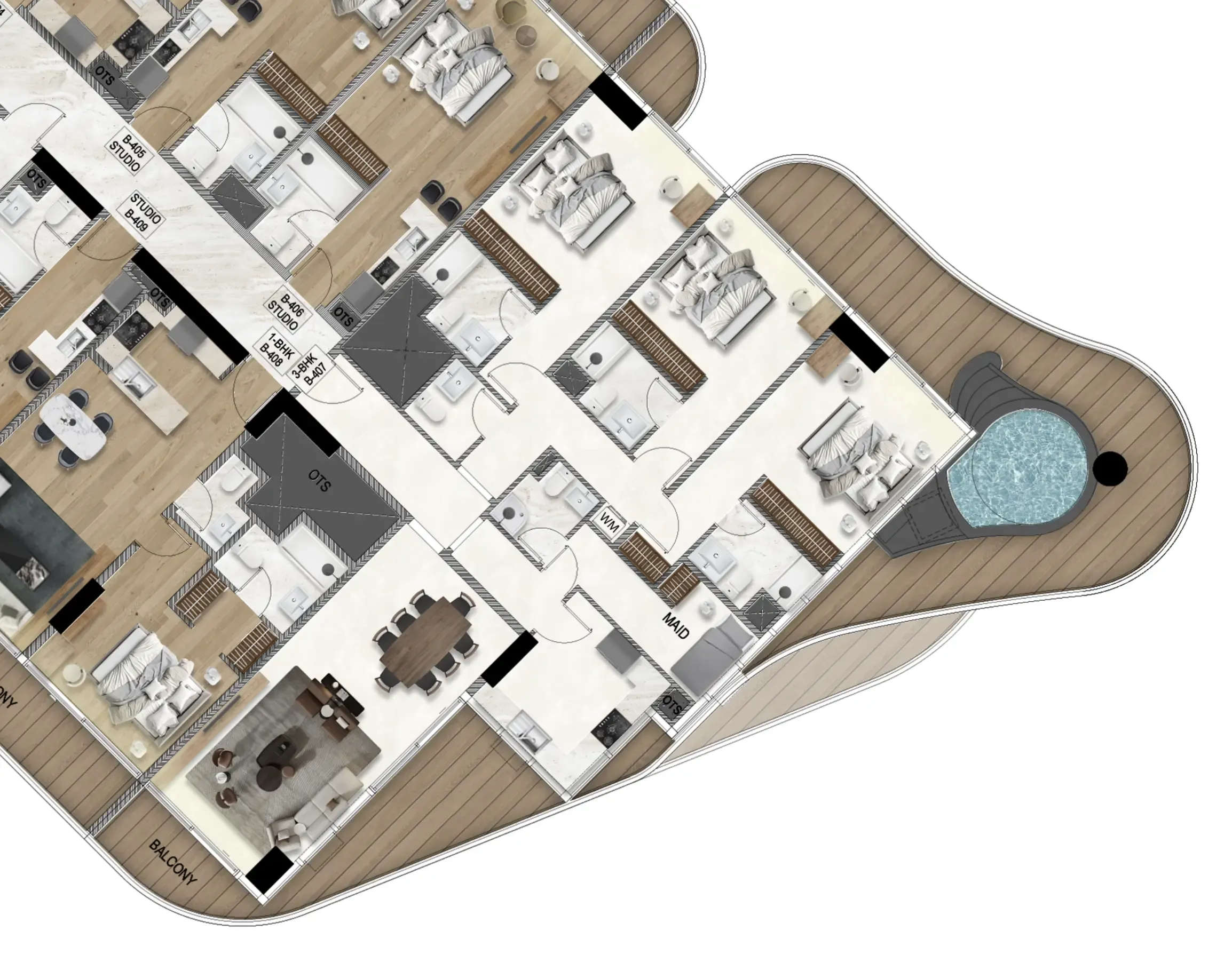 Barari Gate by ADE 3 bed floor plan, 2,527 sqft