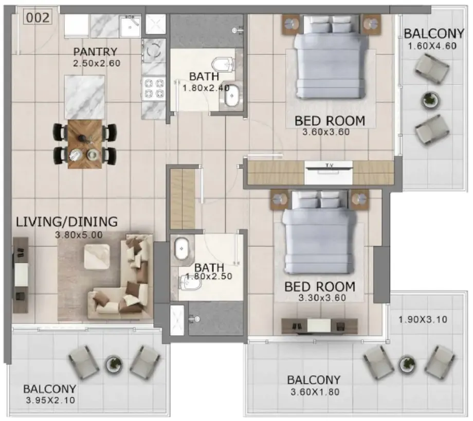 Arlington Park 2 2 bed floor plan, 1,103 sqft
