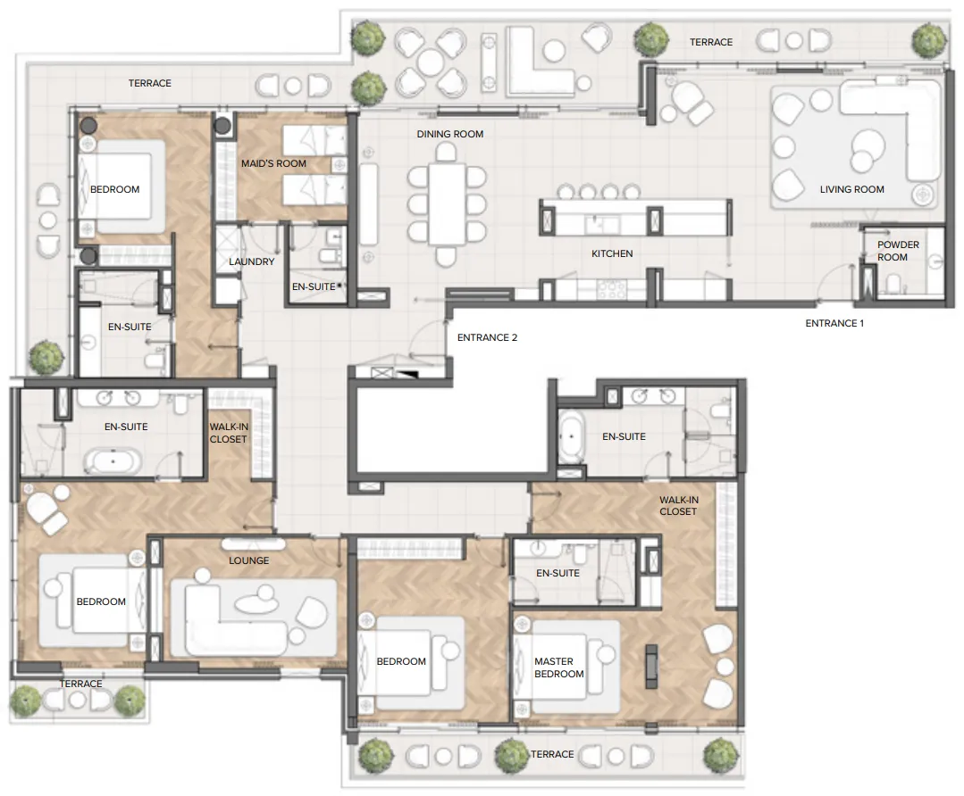 Residences Du Port Autograph Collection 4 bed floor plan, 4,221 sqft