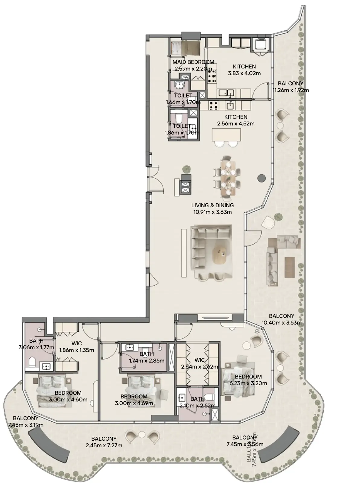 Mirasol Mina 3 bed floor plan, 3,742 sqft
