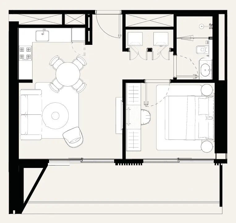 Azizi Abraham 1 bed floor plan, 689 sqft