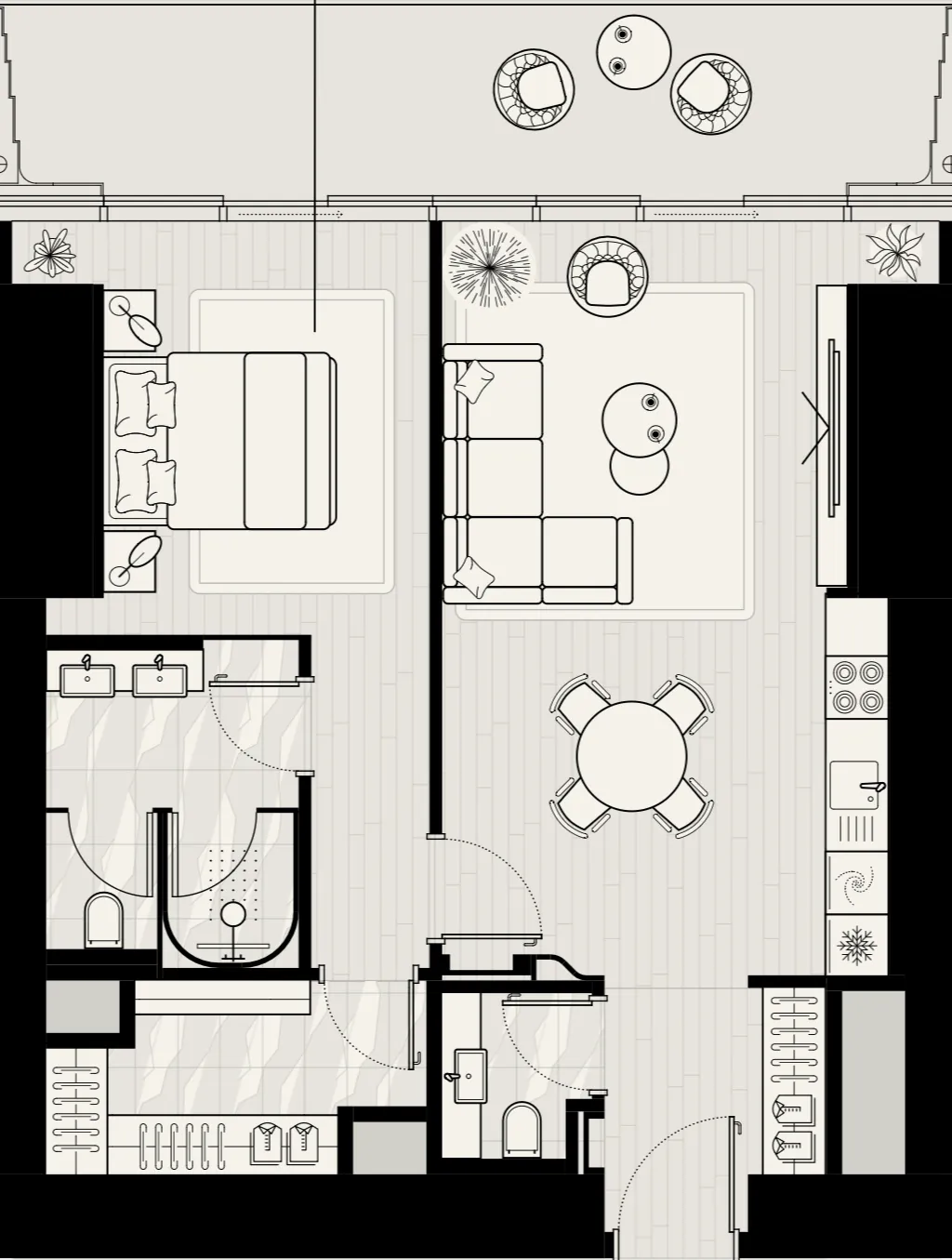 LIV Maritime 1 bed floor plan, 1,095 sqft