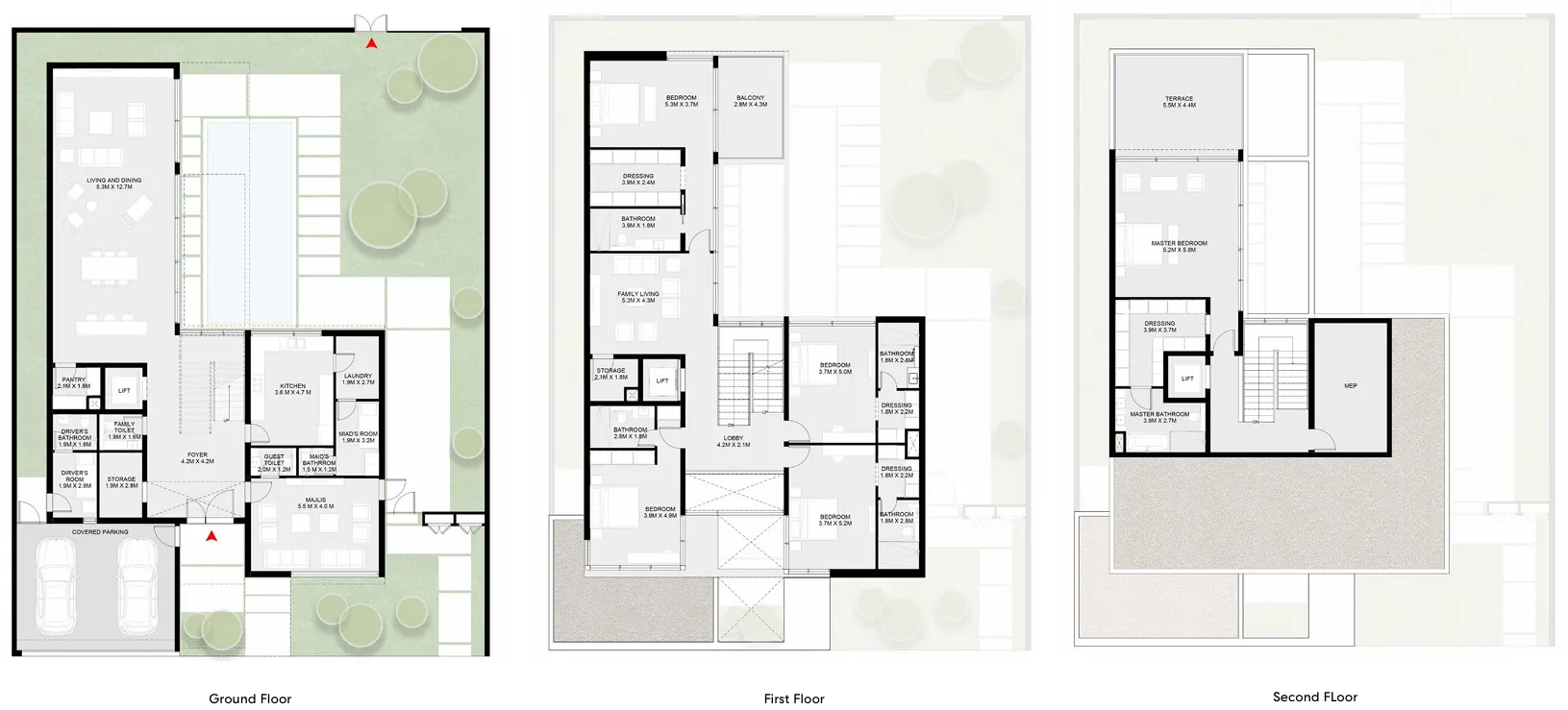 Masaar 3 Sedra 5 bed floor plan, 6,736 sqft