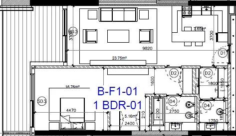 Gateway Porto Al Zorah 1 bed floor plan, 1,195 sqft