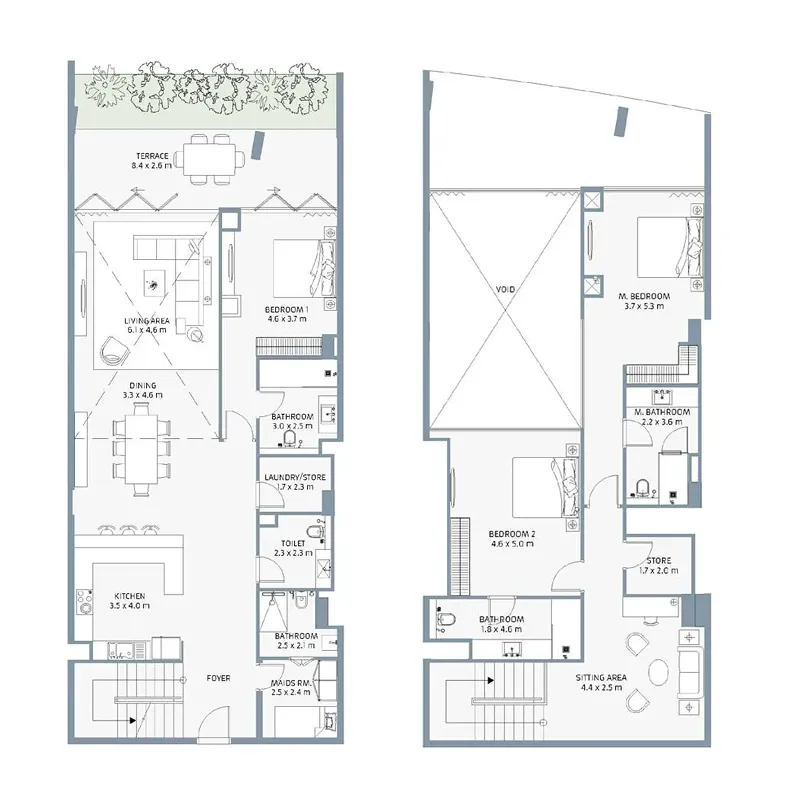 Beach House at Bay Residences 3 bed floor plan, 2,917 sqft