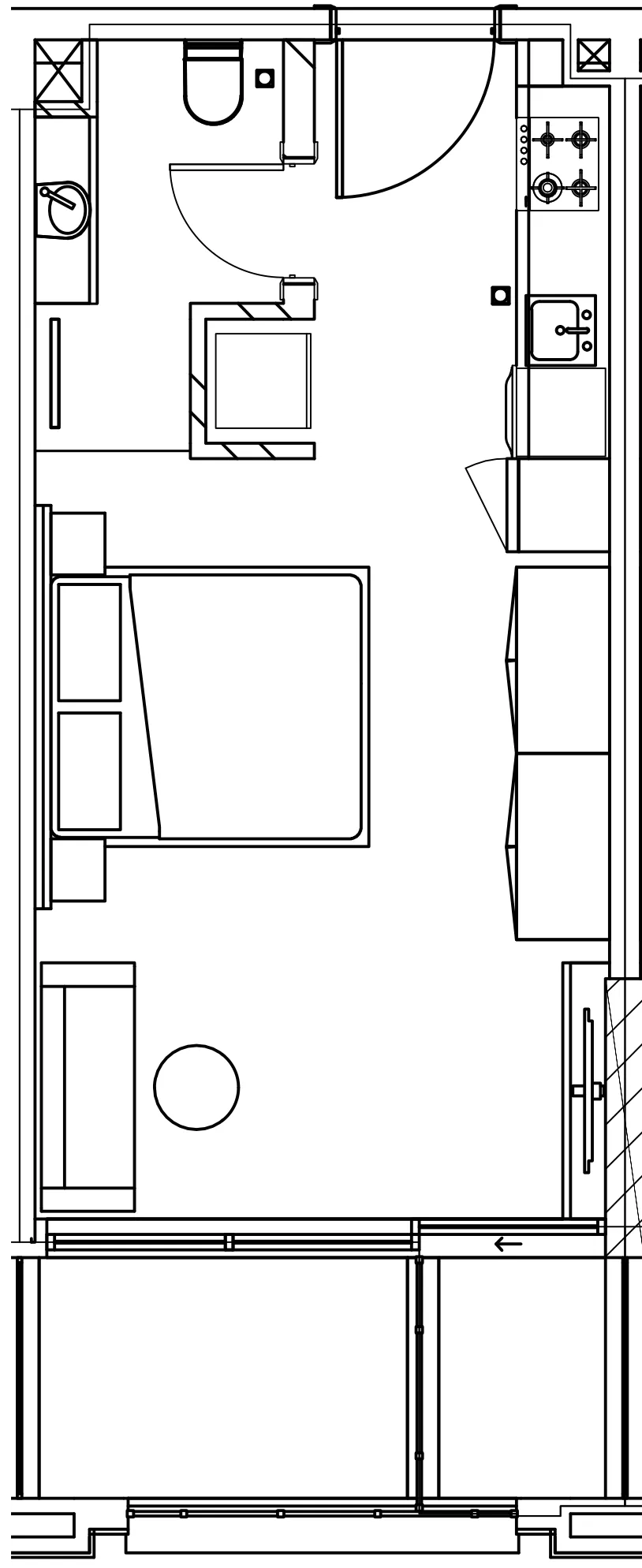 Berkeley Square Studio floor plan, 350 sqft