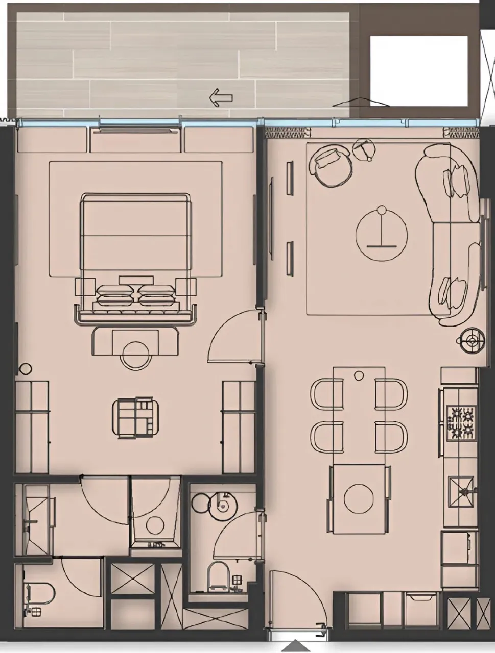 Sea Cliff by Imtiaz 1 bed floor plan, 928 sqft