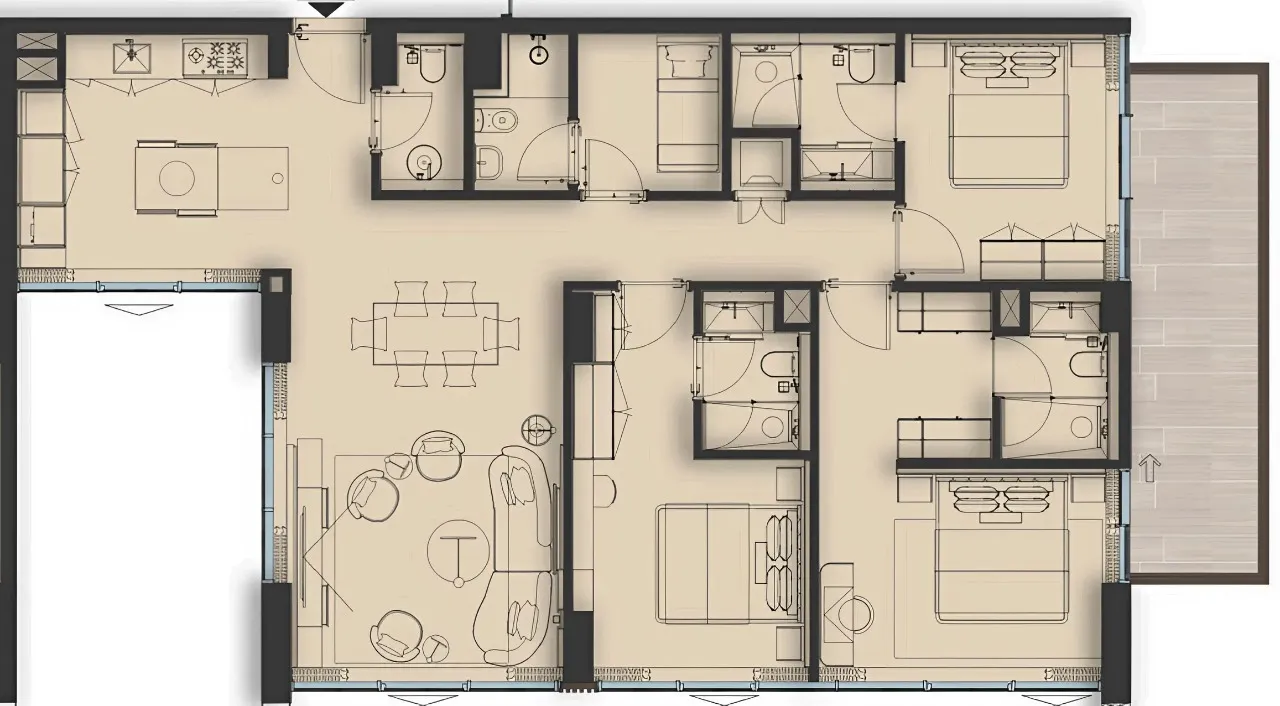 Sea Cliff by Imtiaz 3 bed floor plan, 1,560 sqft