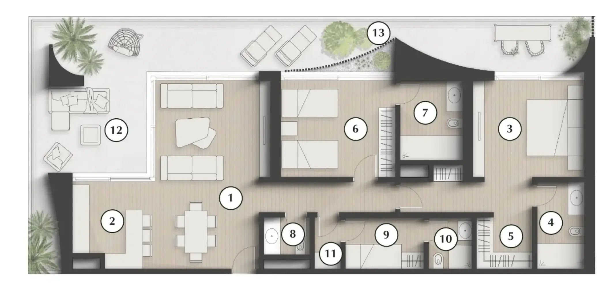 Lunaya Terraces 2 bed floor plan, 1,946 sqft
