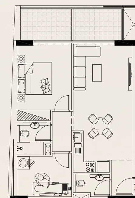 Casa Vista Residence 1 bed floor plan, 799 sqft
