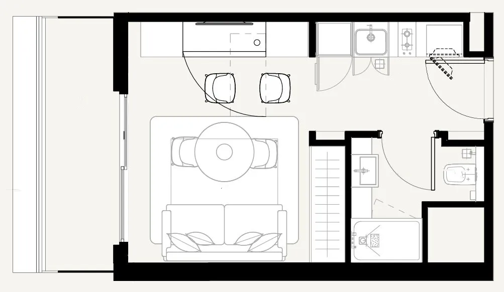 Azizi Sakandar Studio floor plan, 335 sqft