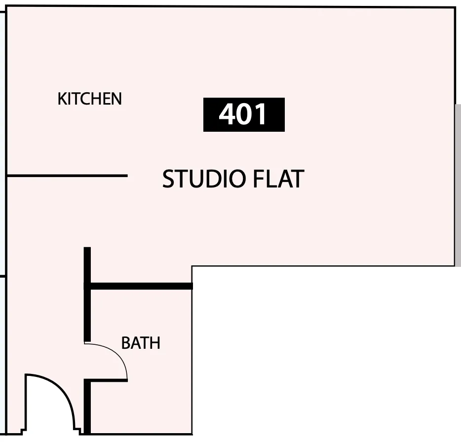 Paradise View 1 Studio floor plan, 469 sqft