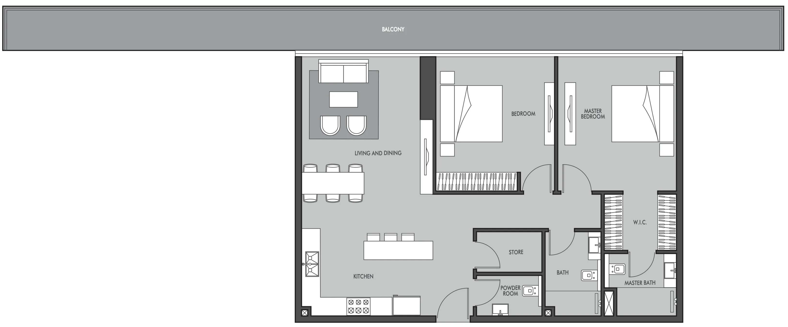 Golf Place 2 bed floor plan, 1,541 sqft