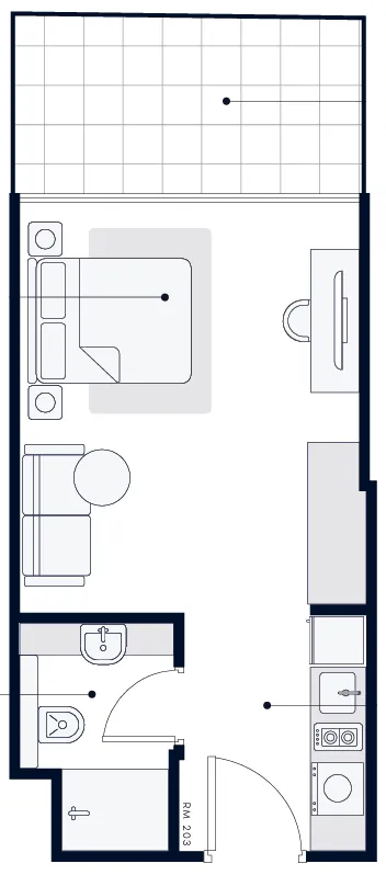 Riviera Azure Studio floor plan, 340 – 441 sqft