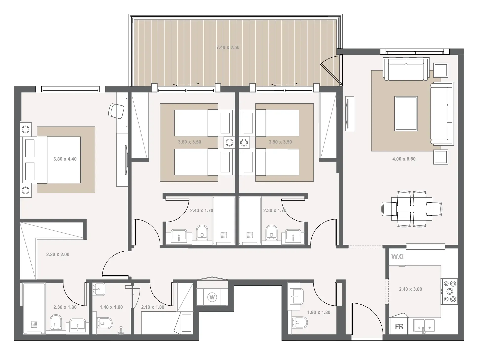 Bab Al Qasr Garden Residence 66 3 bed floor plan, 1,567 sqft