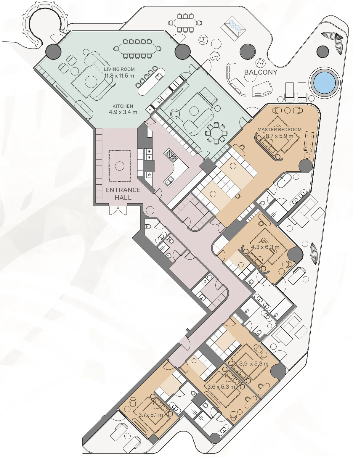 Eywa Tree of Life 5 bed floor plan, 8,880 sqft