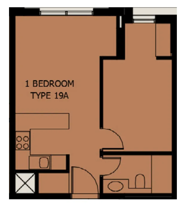 Al Mamsha Sharjah 1 bed floor plan, 933 sqft