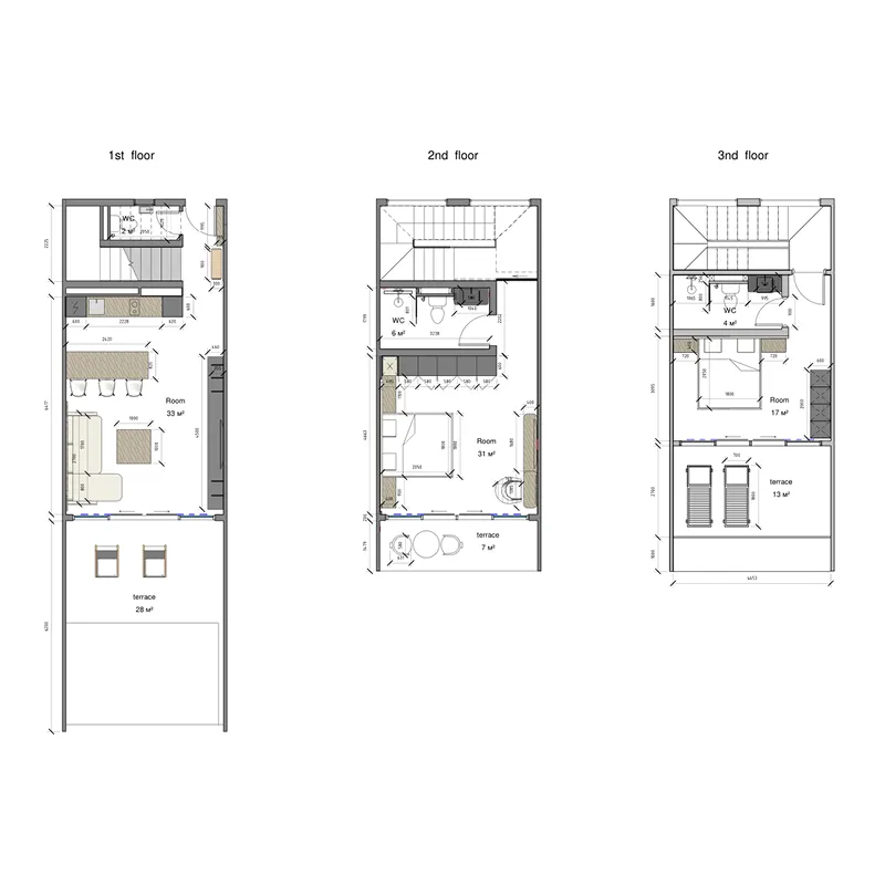 ZEN 2 bed floor plan, 807 sqft